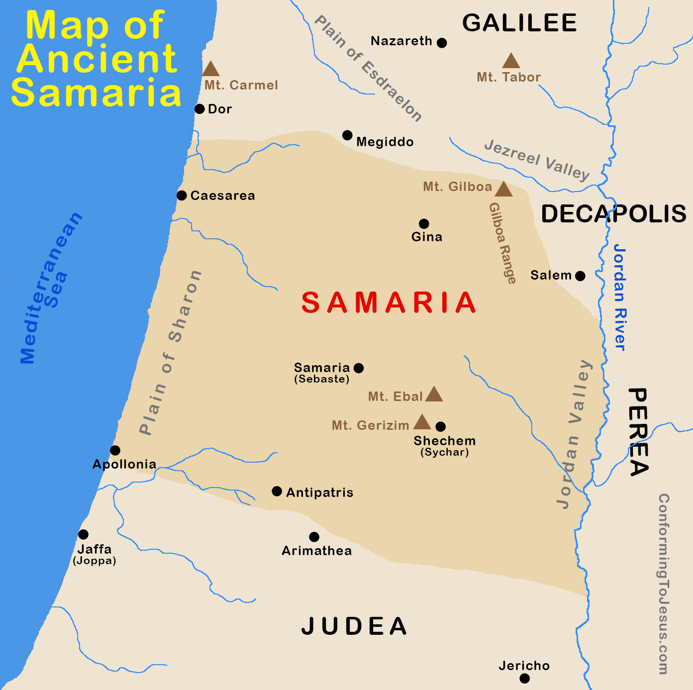 Map of Ancient Samaria